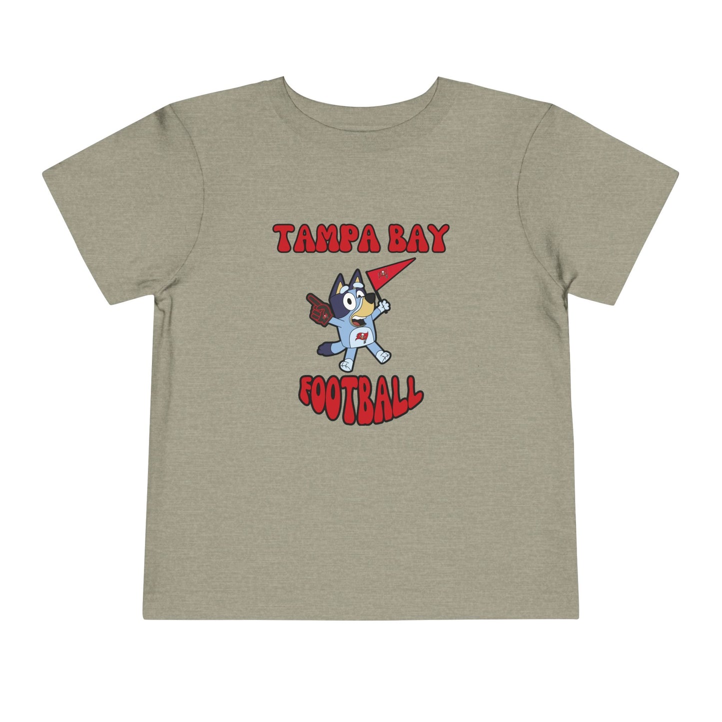 Toddler Bluey Design Tampa Bay Buccaneers Football -Inspired T-Shirt