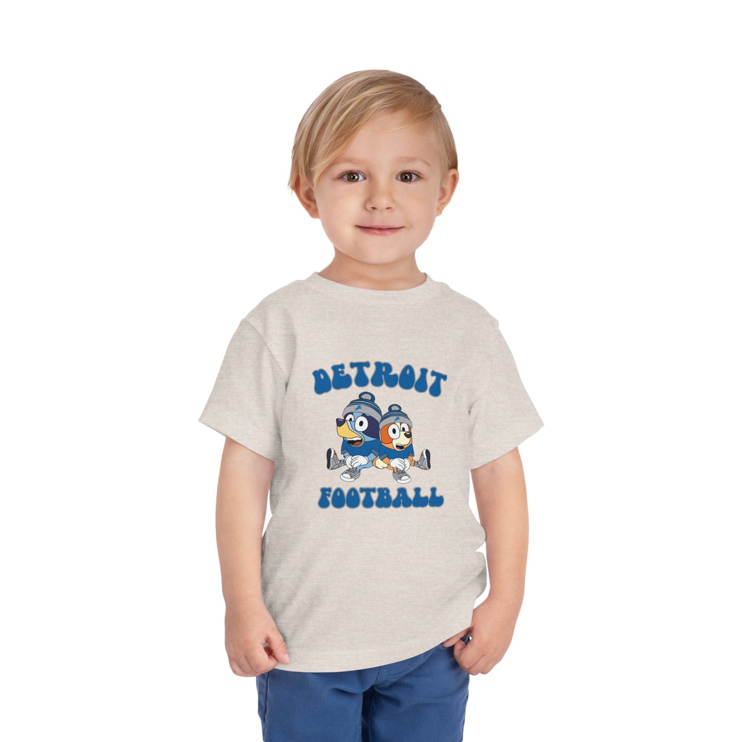 Toddler Bluey & Bingo Design Detroit Lions Football - Inspired T-Shirt