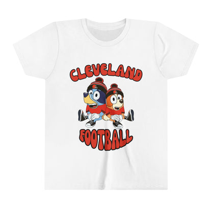 Youth Bluey & Bingo Design Browns Football - Inspired T-Shirt