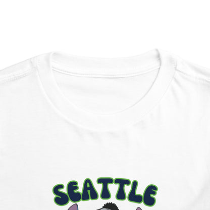 Toddler Stitch Design Seahawks Football - Inspired T-Shirt