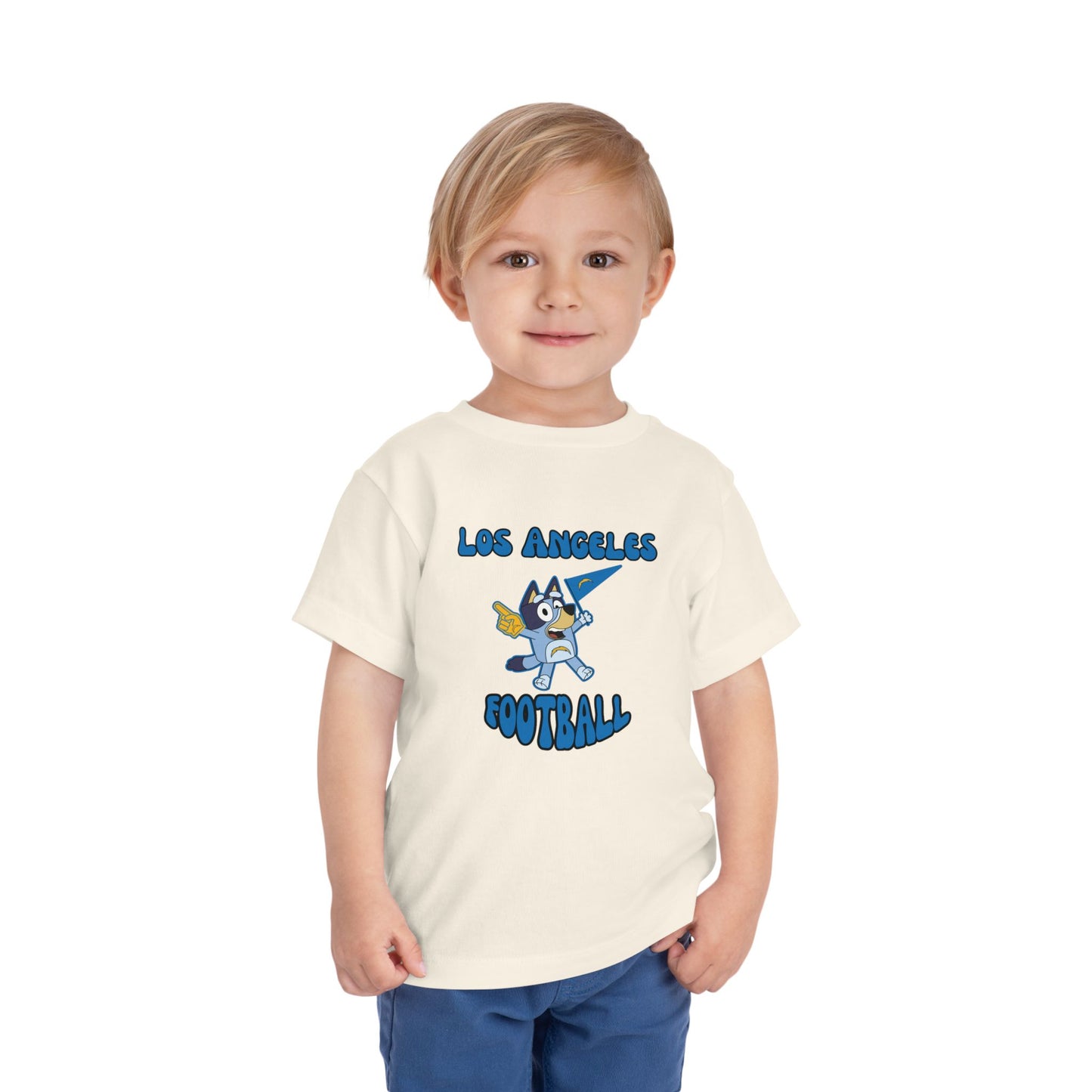 Toddler Bluey Design Las Angeles Chargers Football -Inspired T-Shirt