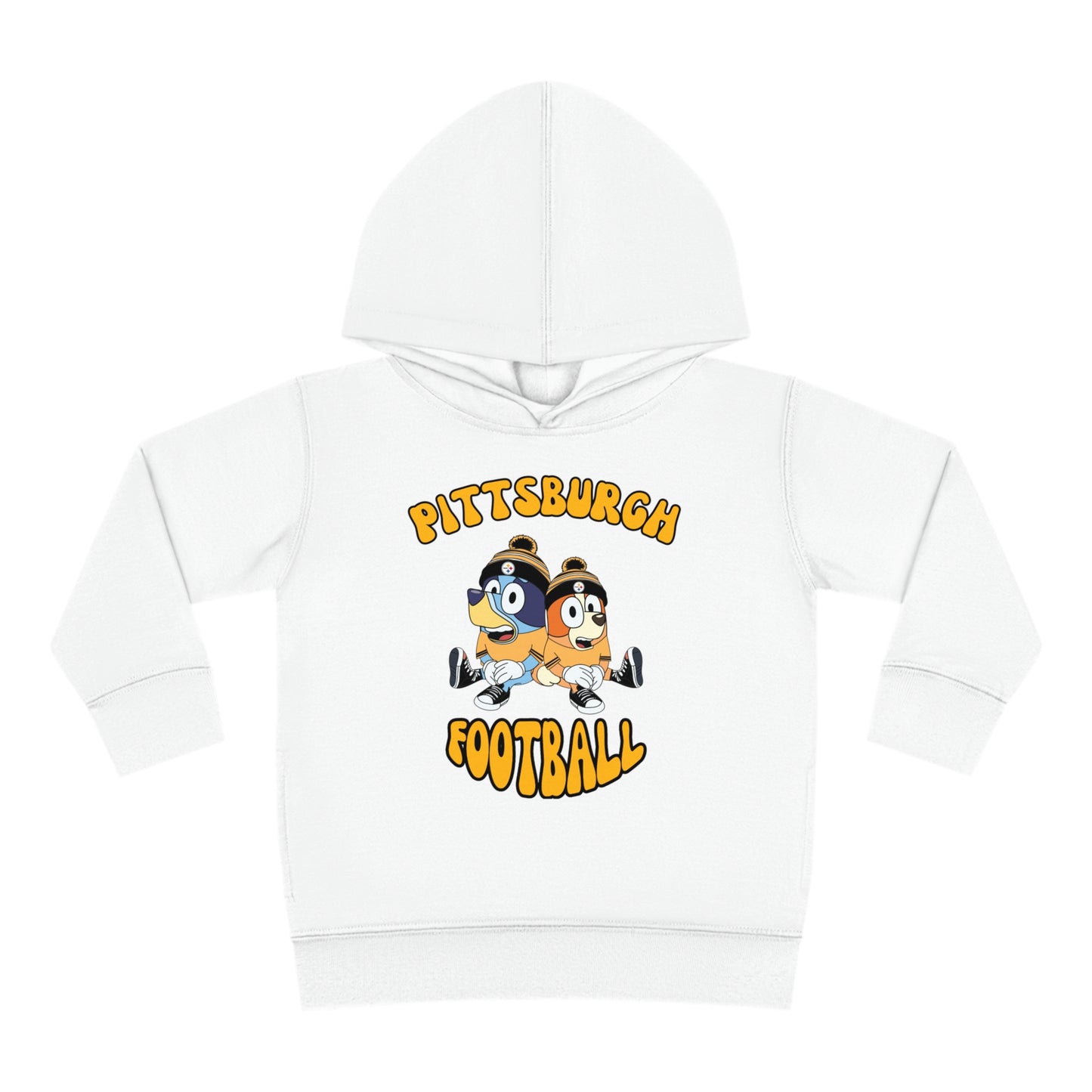 Toddler Bluey & Bingo Design Pittsburgh Steelers Football - Inspired Pullover Fleece Hoodie