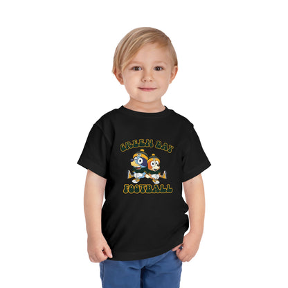 Toddler Bluey & Bingo Design Green Bay Football - Inspired T-Shirt