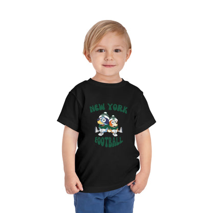 Toddler Bluey & Bingo Design New York Jets Football - Inspired T-Shirt