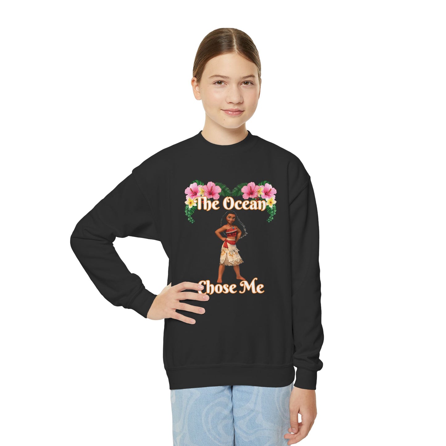 Moana Youth Crewneck Sweatshirt - The Ocean Chose Me