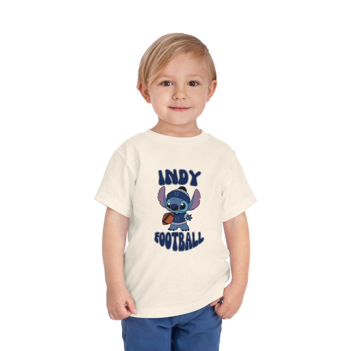 Toddler Stitch Design Colts Football - Inspired T-Shirt