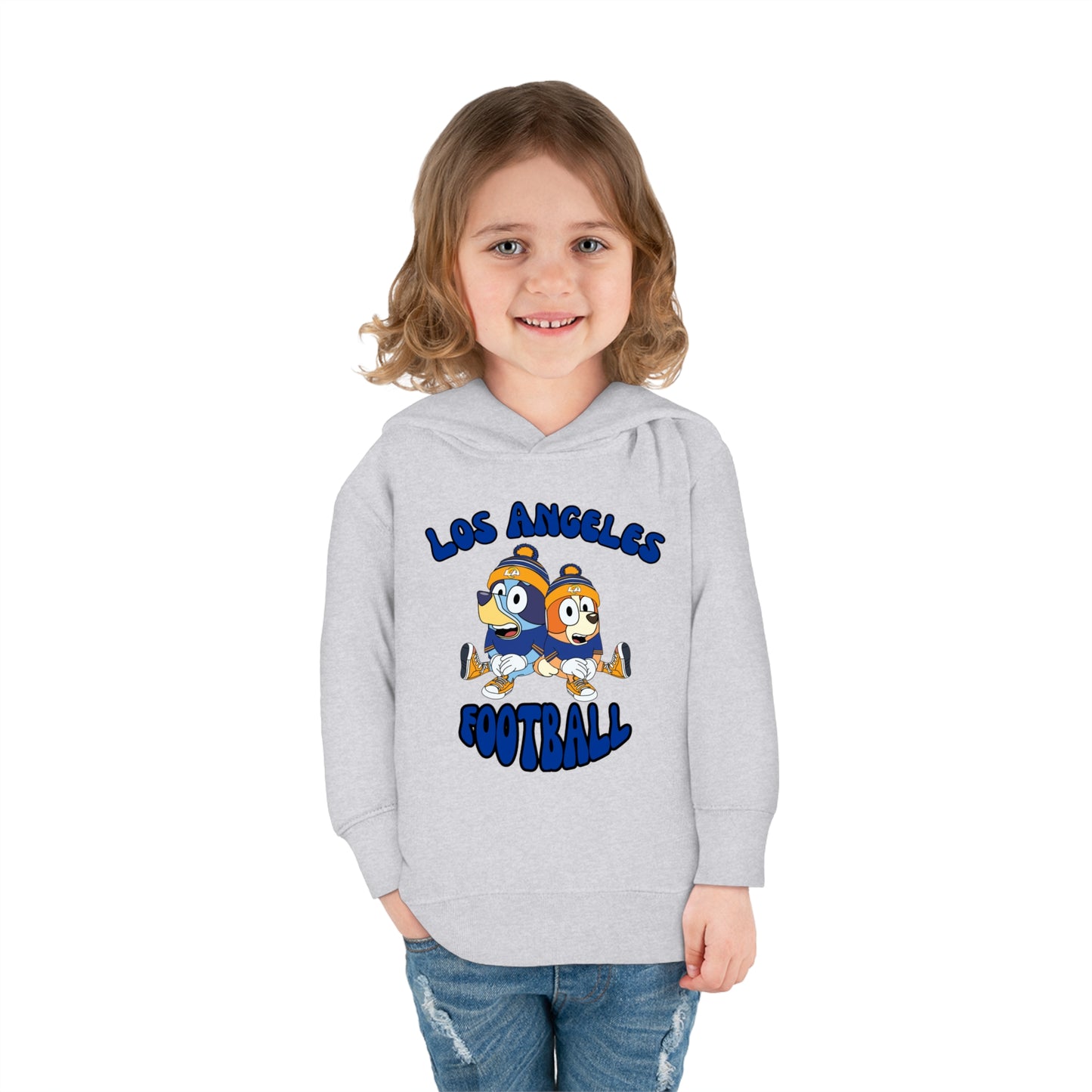 Toddler Bluey & Bingo Design Rams Football - Inspired Pullover Fleece Hoodie