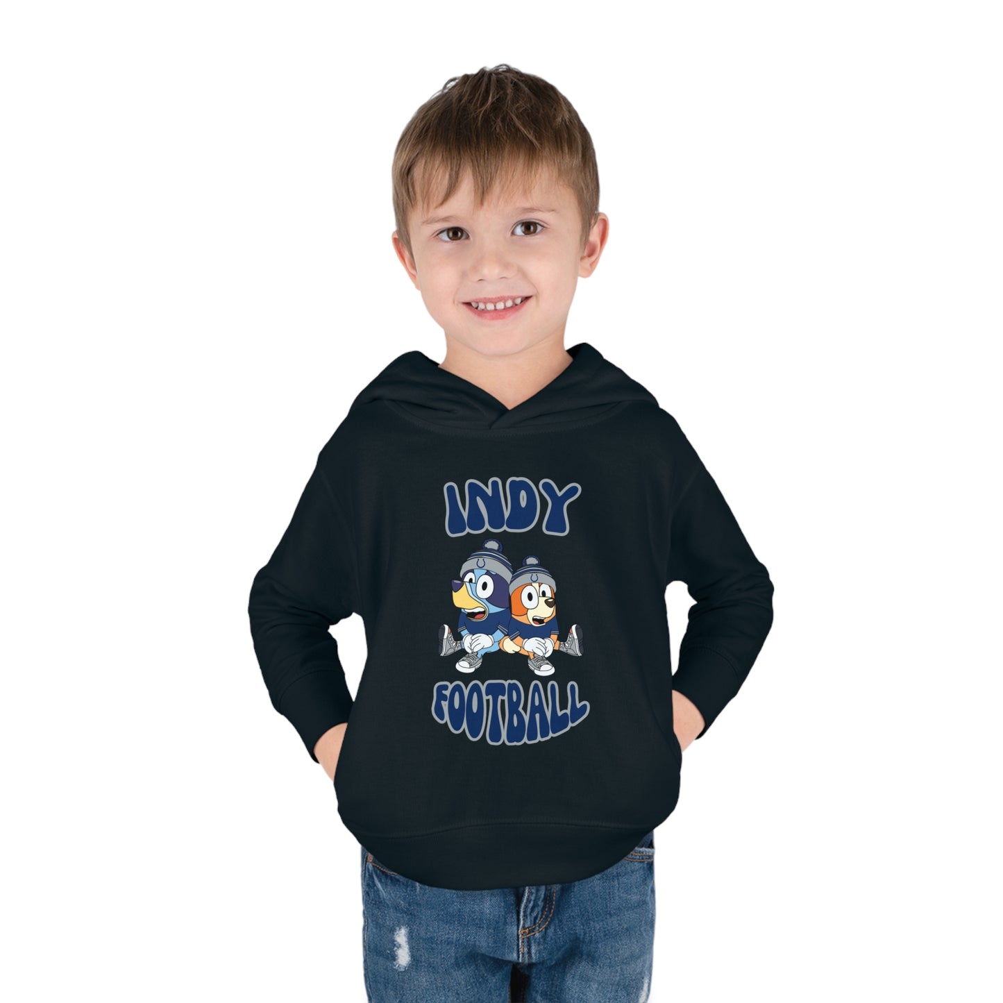 Toddler Bluey & Bingo Design Colts Football - Inspired Pullover Fleece Hoodie