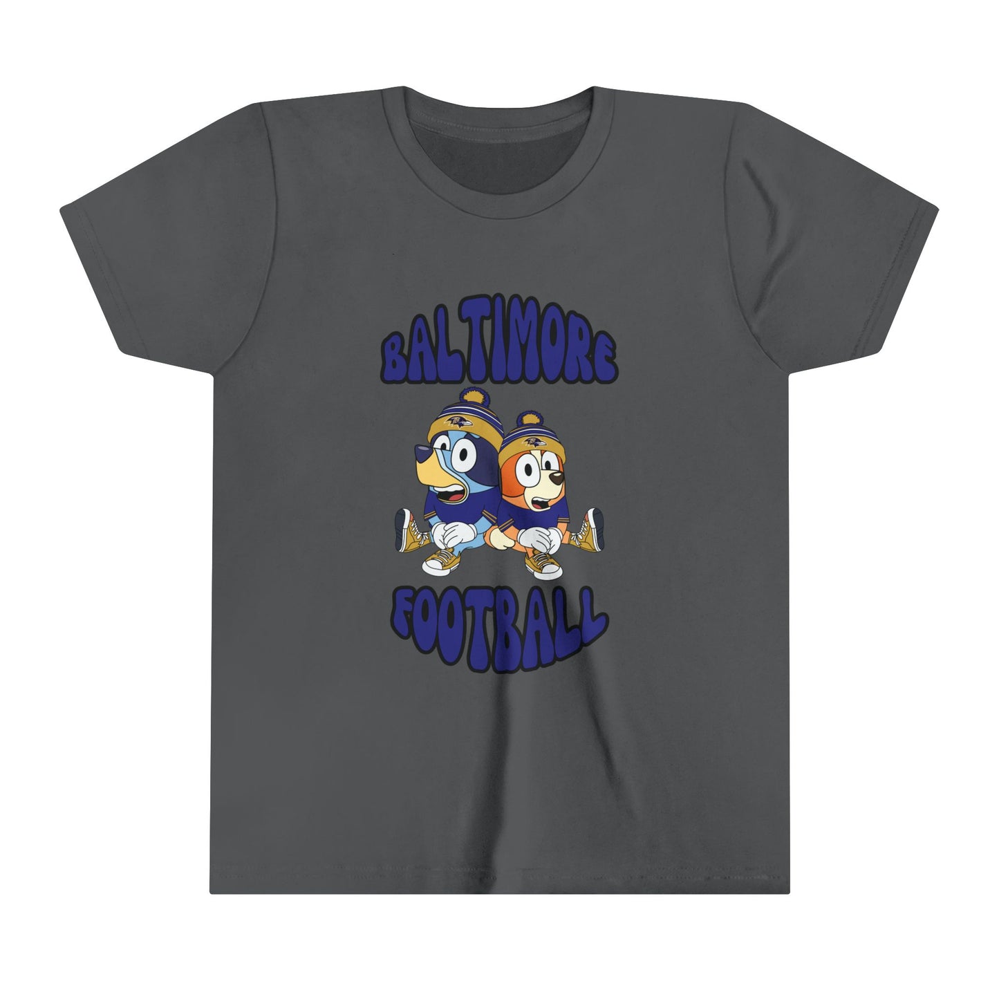 Youth Bluey & Bingo Design Ravens Football - Inspired T-Shirt