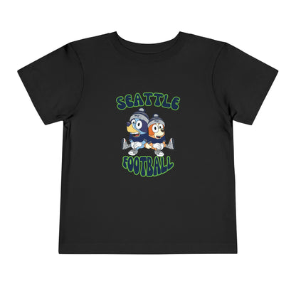 Toddler Bluey & Bingo Design Seahawks Football - Inspired T-Shirt