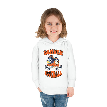 Toddler Bluey & Bingo Design Broncos Football - Inspired Pullover Fleece Hoodie