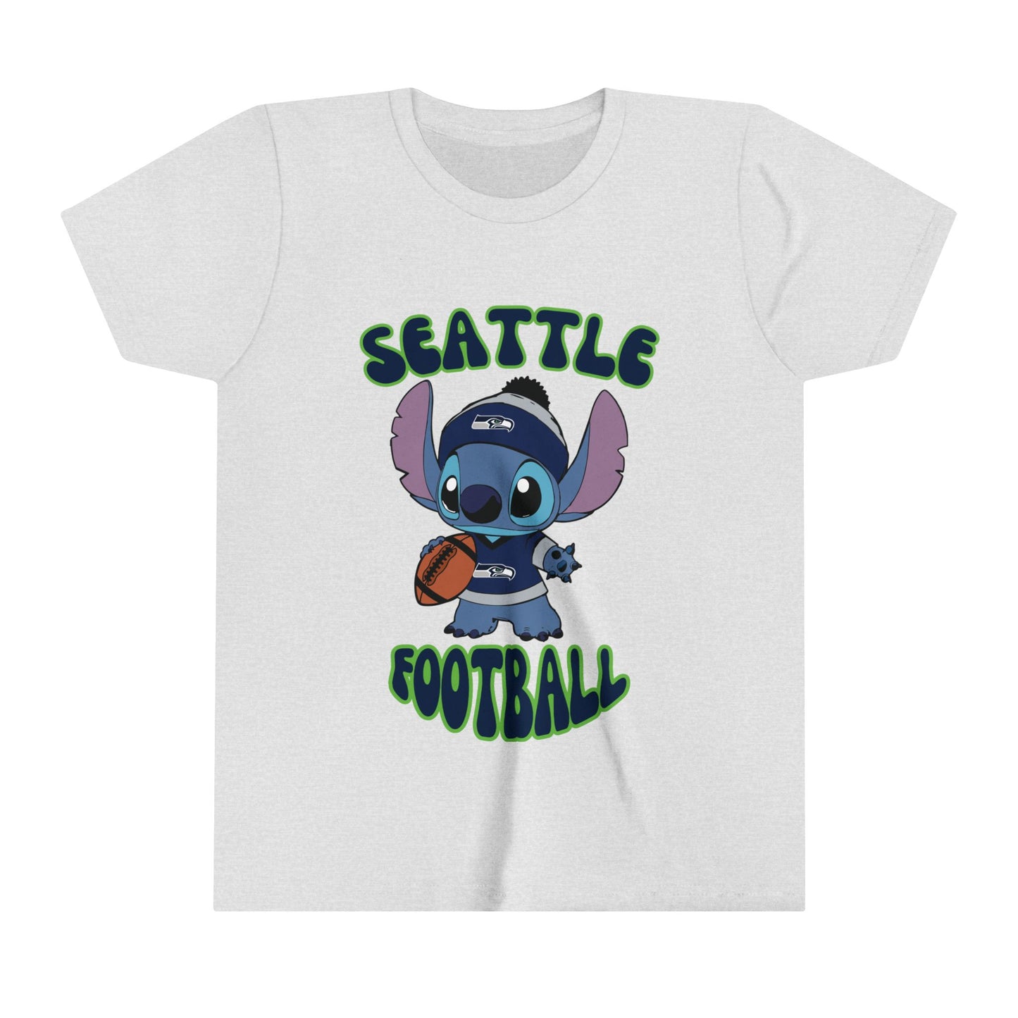 Youth Stitch Design Seahawks Football - Inspired T-Shirt