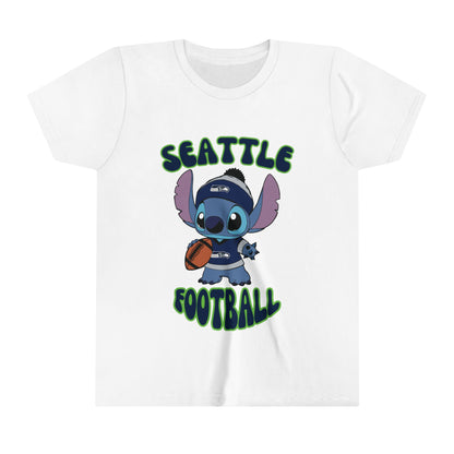 Youth Stitch Design Seahawks Football - Inspired T-Shirt