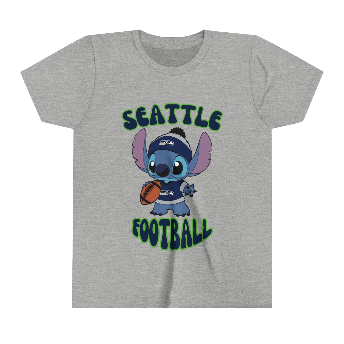 Youth Stitch Design Seahawks Football - Inspired T-Shirt