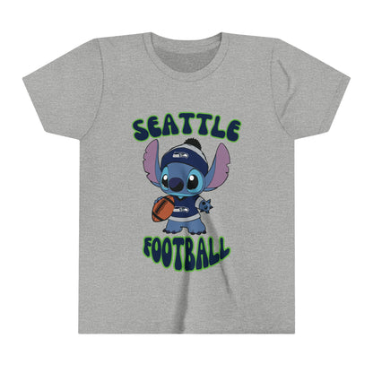 Youth Stitch Design Seahawks Football - Inspired T-Shirt