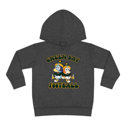 Toddler Bluey & Bingo Design Green Bay Football - Inspired Pullover Fleece Hoodie