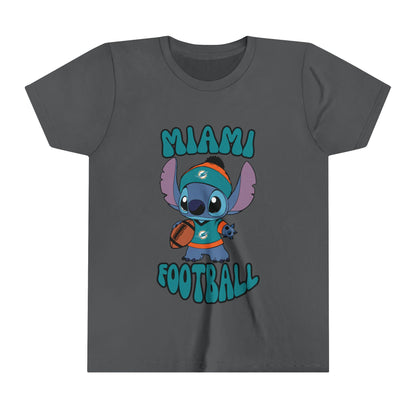 Youth Stitch Design Dolphins Football - Inspired T-Shirt