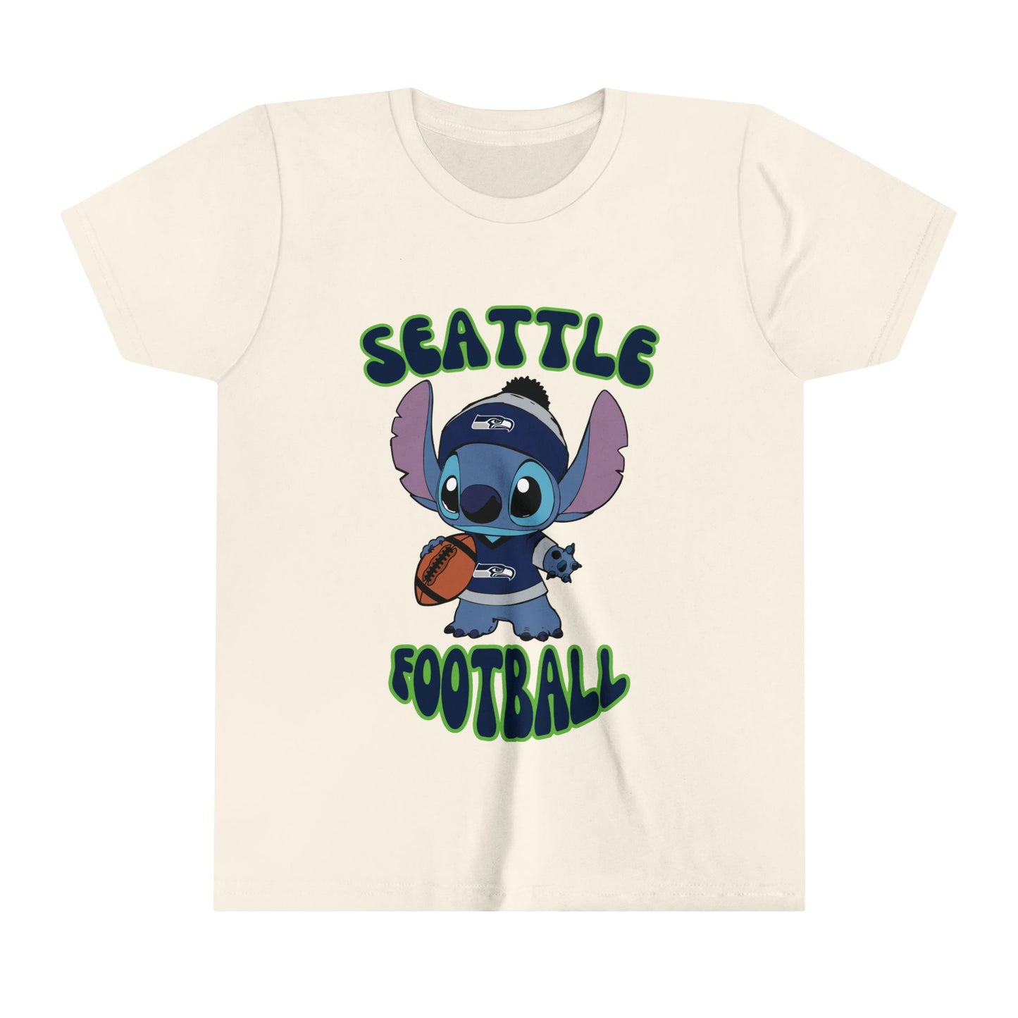 Youth Stitch Design Seahawks Football - Inspired T-Shirt