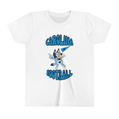 Youth Bluey Design Carolina Panthers Football -Inspired T-Shirt