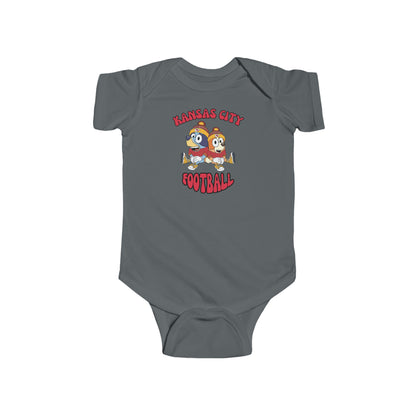 Infant Bluey & Bingo Design Kansas City Chiefs Football - Inspired Onesie