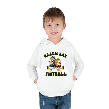 Toddler Bluey & Bingo Design Green Bay Football - Inspired Pullover Fleece Hoodie