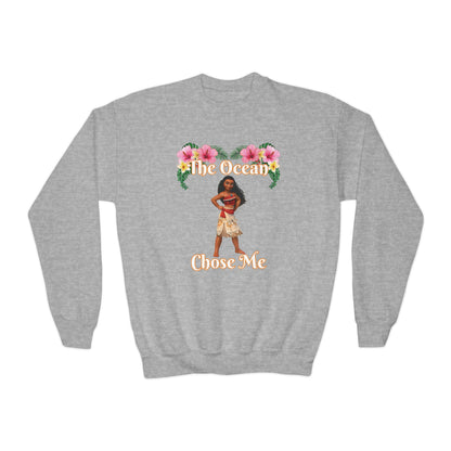 Moana Youth Crewneck Sweatshirt - The Ocean Chose Me