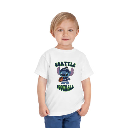 Toddler Stitch Design Seahawks Football - Inspired T-Shirt