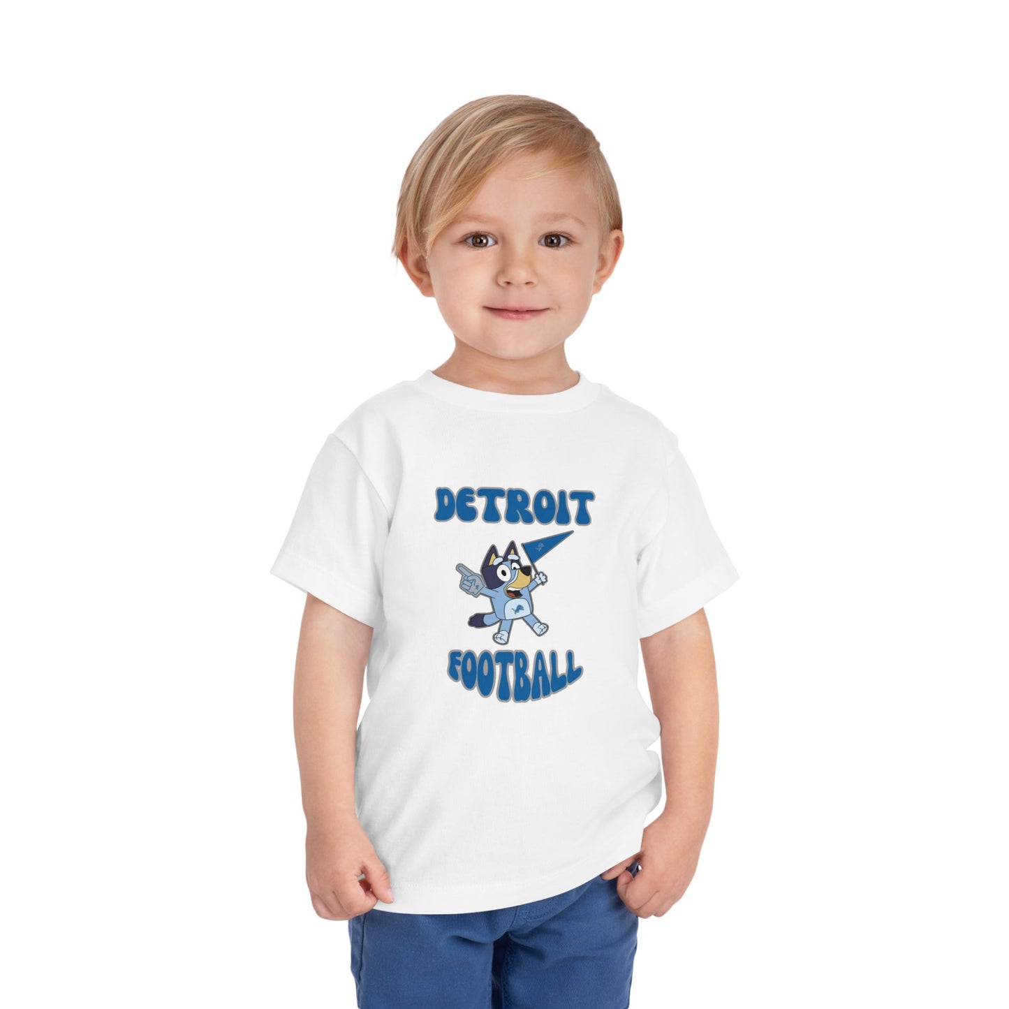 Toddler Bluey Design Detroit Lions Football  -Inspired T-Shirt