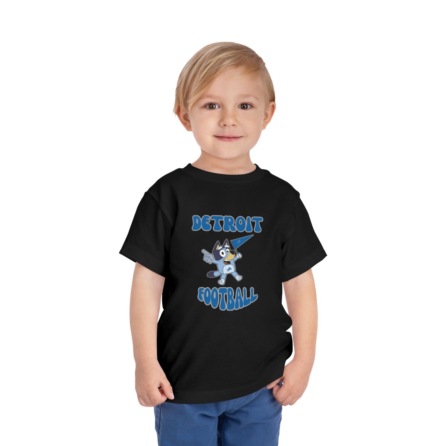 Toddler Bluey Design Detroit Lions Football  -Inspired T-Shirt