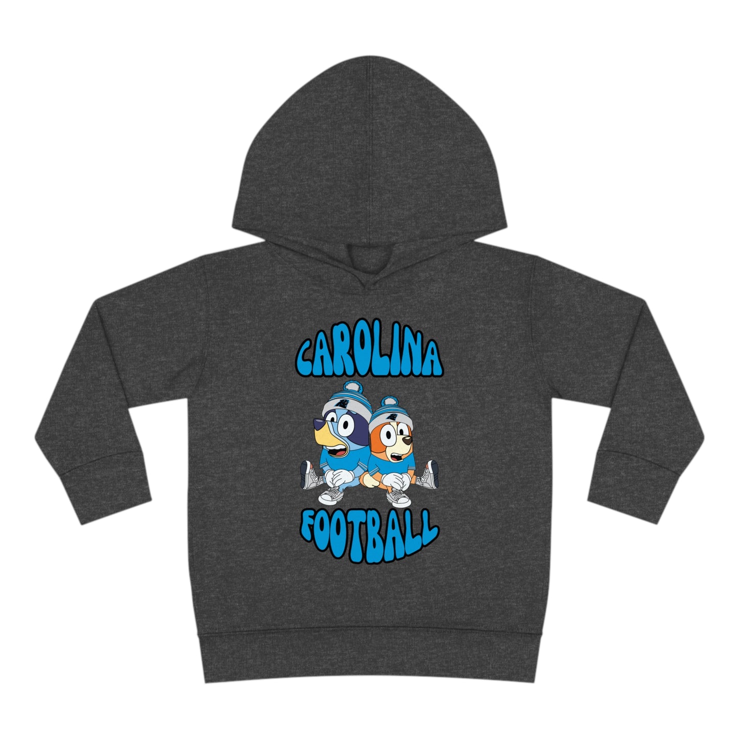 Toddler Bluey & Bingo Design Carolina Panthers Football - Inspired Pullover Fleece Hoodie