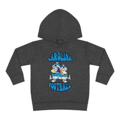 Toddler Bluey & Bingo Design Carolina Panthers Football - Inspired Pullover Fleece Hoodie