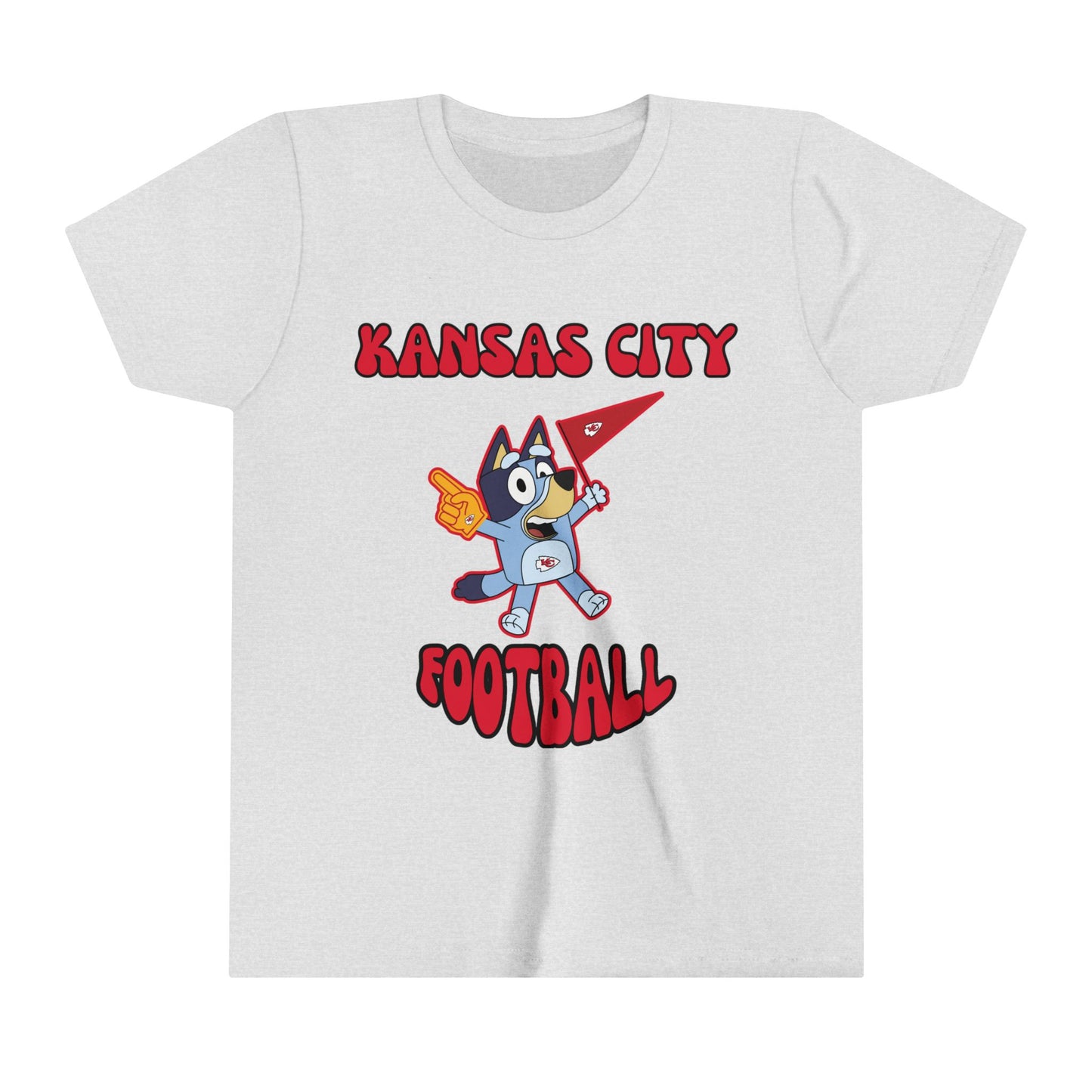 Youth Bluey Design Kansas City Chiefs Football -Inspired T-Shirt