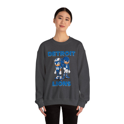 Sonic and Knuckles Jahmyr Gibbs and David Montgomery Detroit Lions Unisex Crewneck Sweatshirt