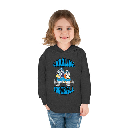 Toddler Bluey & Bingo Design Carolina Panthers Football - Inspired Pullover Fleece Hoodie