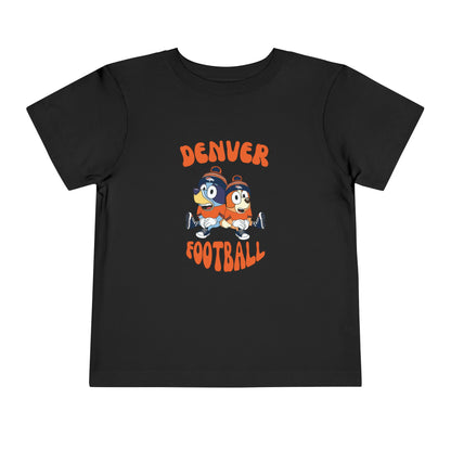 Toddler Bluey & Bingo Design Broncos Football - Inspired T-Shirt