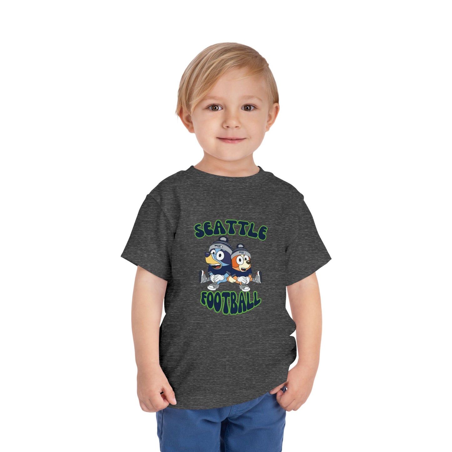 Toddler Bluey & Bingo Design Seahawks Football - Inspired T-Shirt