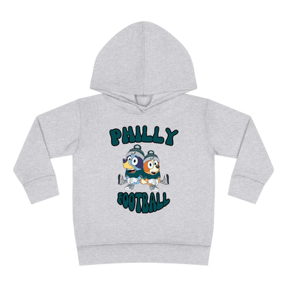 Toddler Bluey & Bingo Design Philadelphia Eagles Football - Inspired Pullover Fleece Hoodie