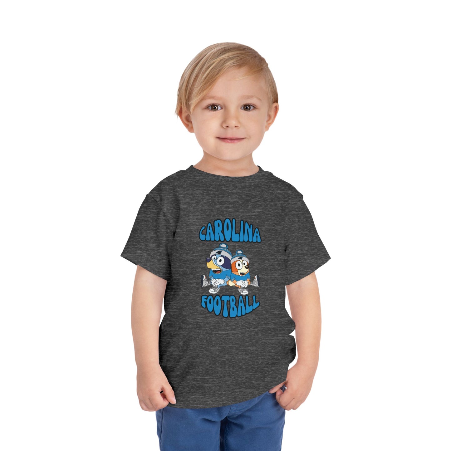 Toddler Tee - Bluey & Bingo Carolina Panthers Football T-Shirt