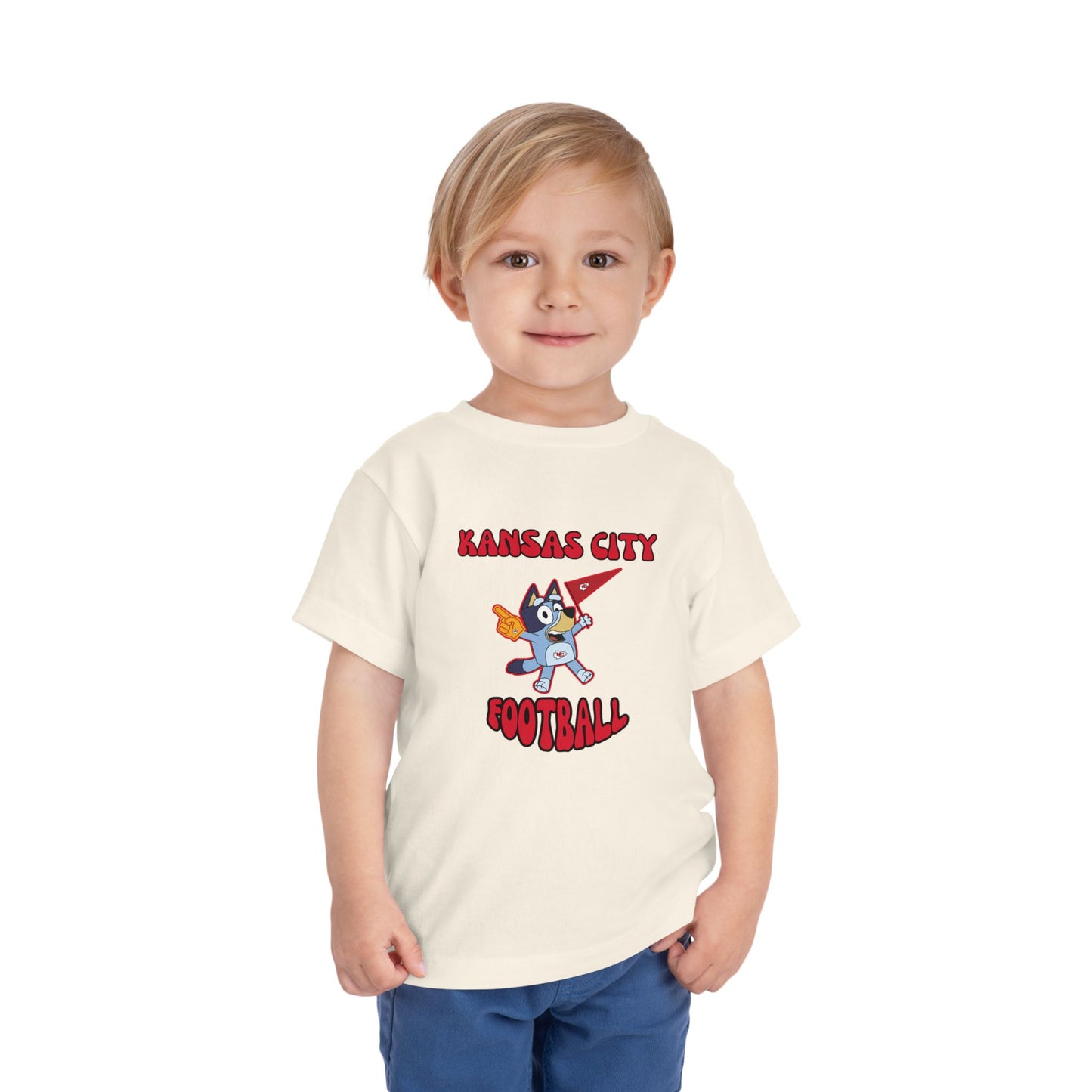 Toddler Bluey Design Kansas City Chiefs Football -Inspired T-Shirt