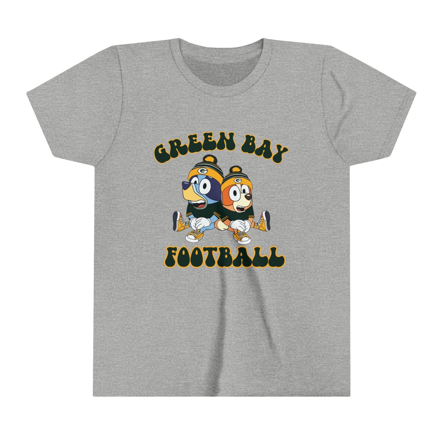 Youth Bluey & Bingo Design Green Bay Football - Inspired T-Shirt