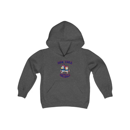 Youth Bluey & Bingo Design New York Giants Football - Inspired Heavy Blend Hooded Sweatshirt