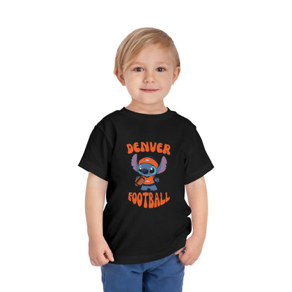 Toddler Stitch Design Broncos Football - Inspired T-Shirt