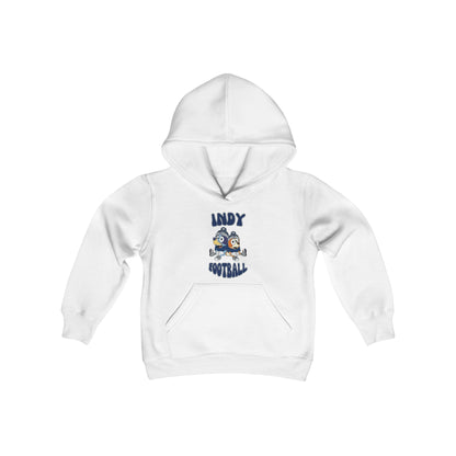 Youth Bluey & Bingo Design Colts Football - Inspired Heavy Blend Hooded Sweatshirt