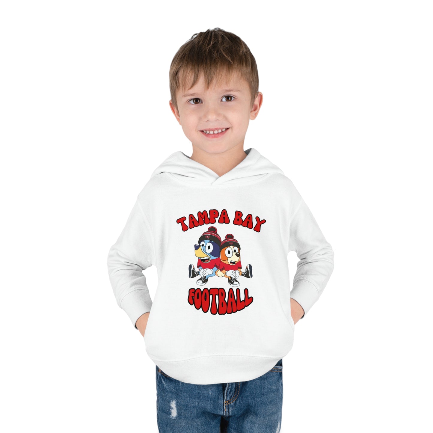 Toddler Bluey & Bingo Design Buccaneers Football - Inspired Pullover Fleece Hoodie