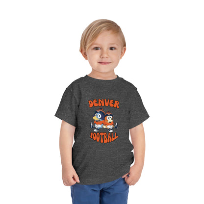 Toddler Bluey & Bingo Design Broncos Football - Inspired T-Shirt