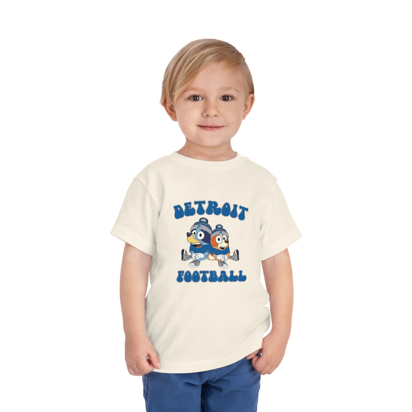 Toddler Bluey & Bingo Design Detroit Lions Football - Inspired T-Shirt