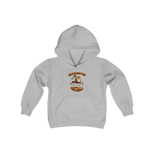 Youth Bluey & Bingo Design Commanders Football - Inspired Heavy Blend Hooded Sweatshirt