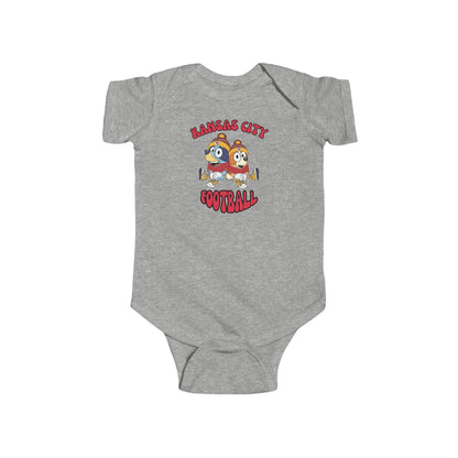 Infant Bluey & Bingo Design Kansas City Chiefs Football - Inspired Onesie