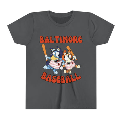 Youth Bluey Design Baltimore Orioles - Inspired T-Shirt