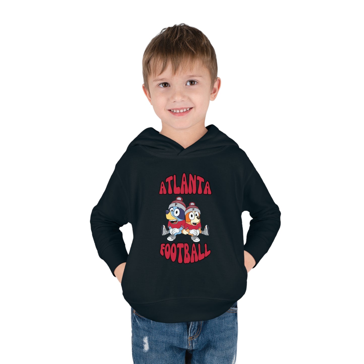 Toddler Bluey & Bingo Design Falcons Football - Inspired Pullover Fleece Hoodie